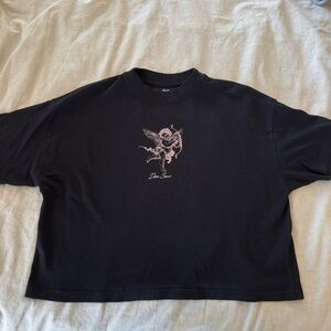 Darc Sport Cropped Graphic Tee with Angel Design